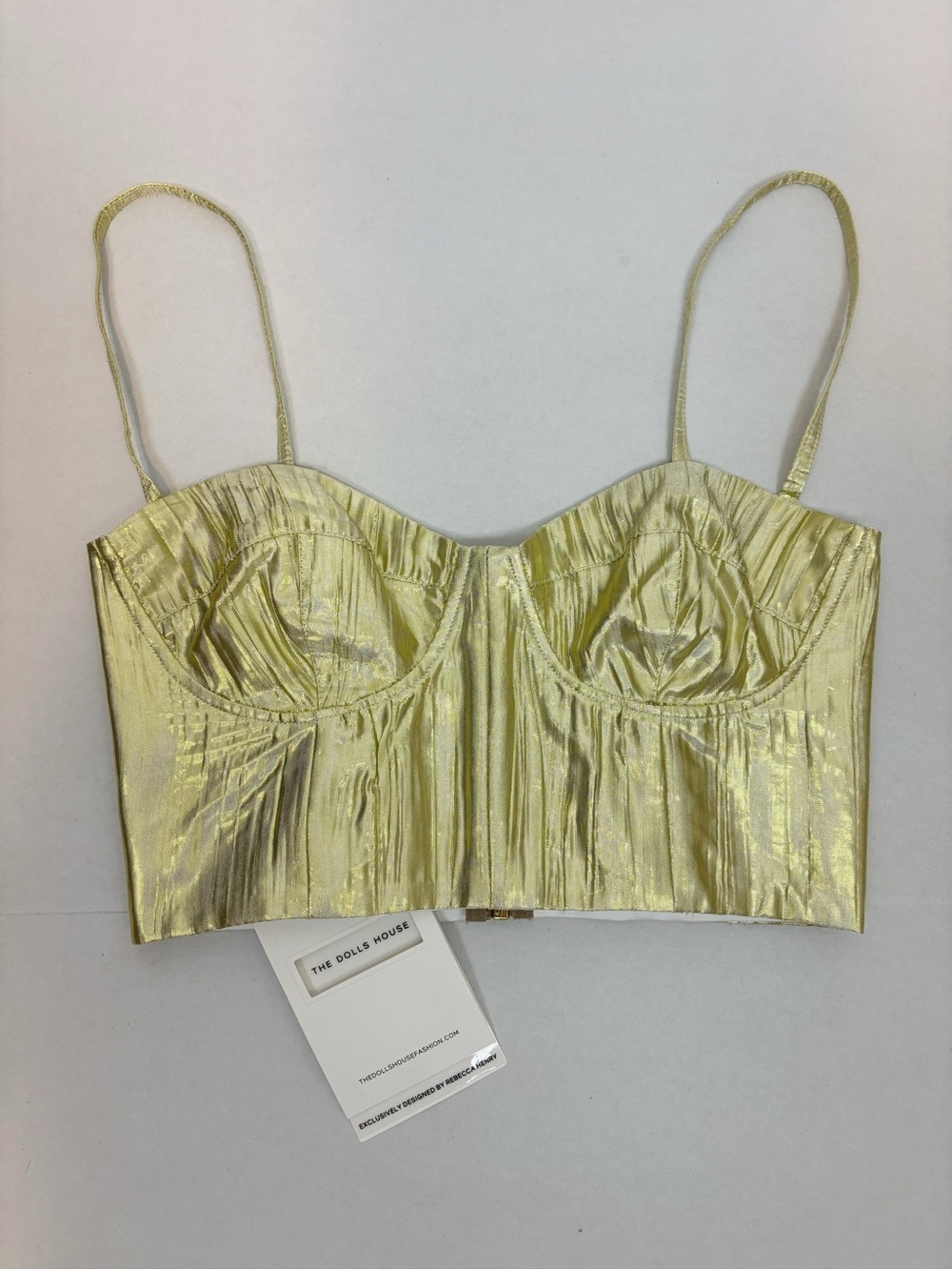 The Dolls House Shelby Corset Top in Gold Size S